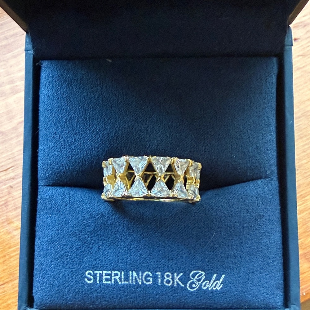 Elegant Sterling 18K Gold Ring